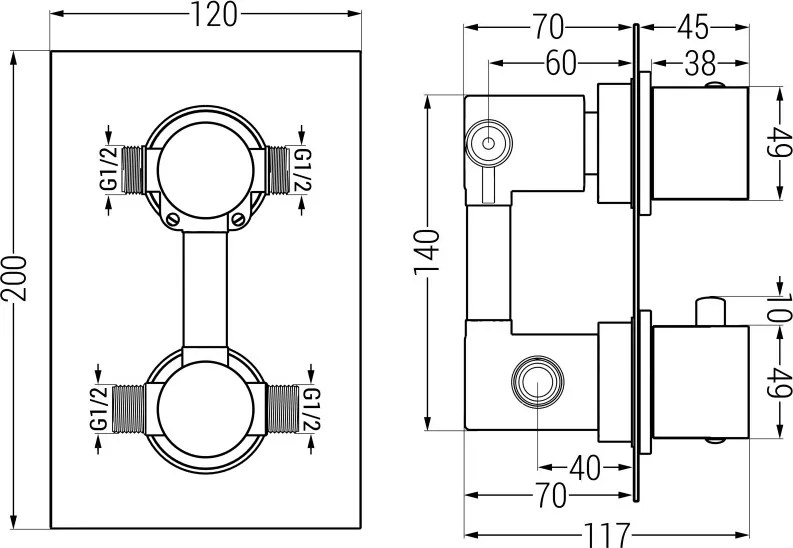 Mexen Cube DR02 rejtett zuhanykészlet 30 cm-es esőztetővel, króm - 77502DR0230-00