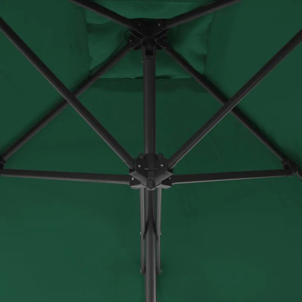 zöld kültéri napernyő acélrúddal 300 cm