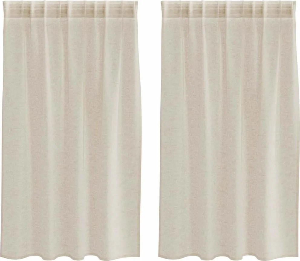 vidaXL Voile Függöny 2 pcs Homokszín 140 x 140 cm Poliészter