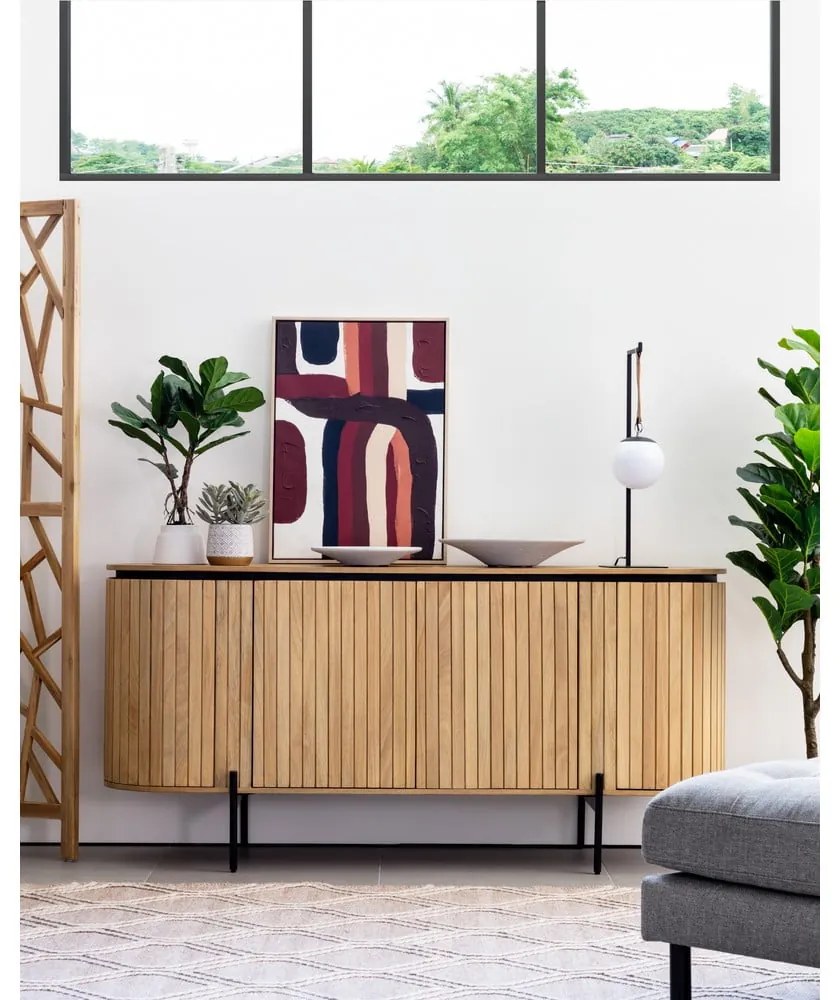 Natúr színű mangófa alacsony komód 170x80 cm Licia – Kave Home