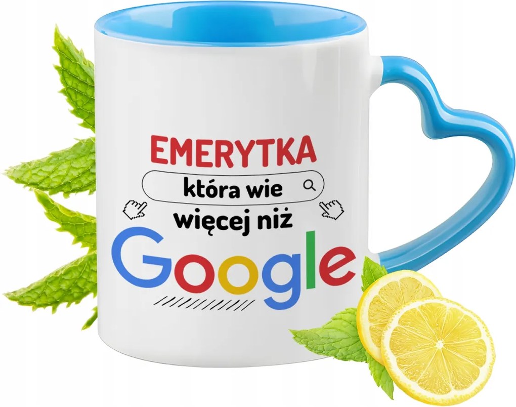 Nyugdíjasoknak Kék Bögre Szív Alakú Füllel Ajándék