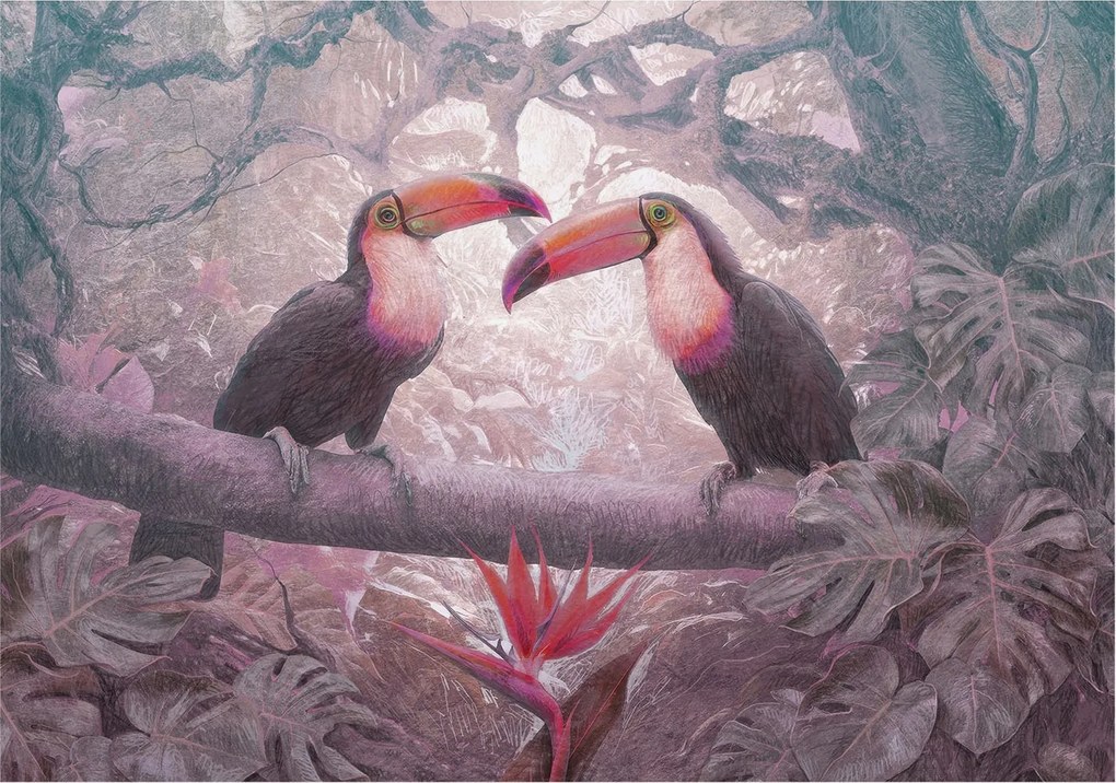 Flizelina fotótapéta Nappaliba és Hálószobába Egzotikus pár 208x146