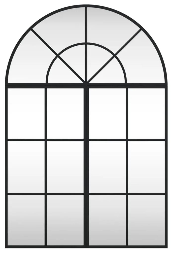 fekete ívelt vas fali tükör 60x90 cm