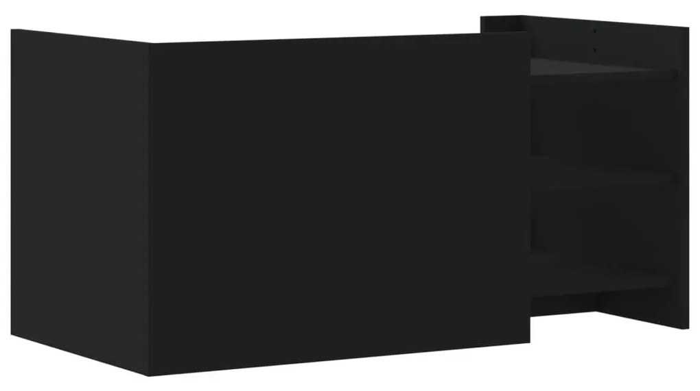 fekete szerelt fa dohányzóasztal 100 x 50 x 50 cm