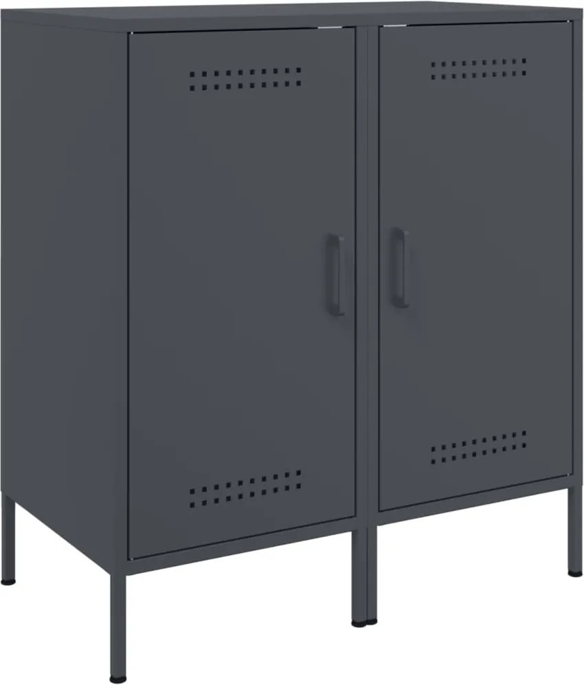 vidaXL 2 db antracitszürke acél tálalószekrény 36 x 39 x 79 cm