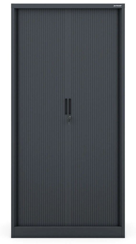 Fém szekrény harmonika ajtókkal DAMIAN, 900 x 1850 x 450 mm, antracit