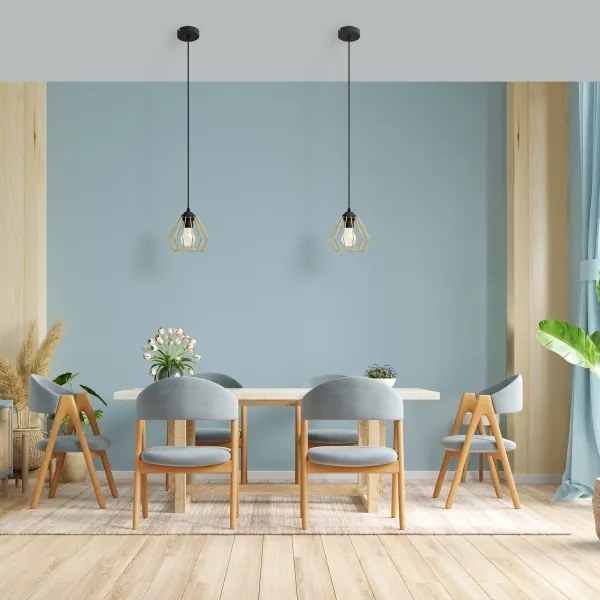 Csillár zsinóron AGAT 1xE27/15W/230V arany/fekete