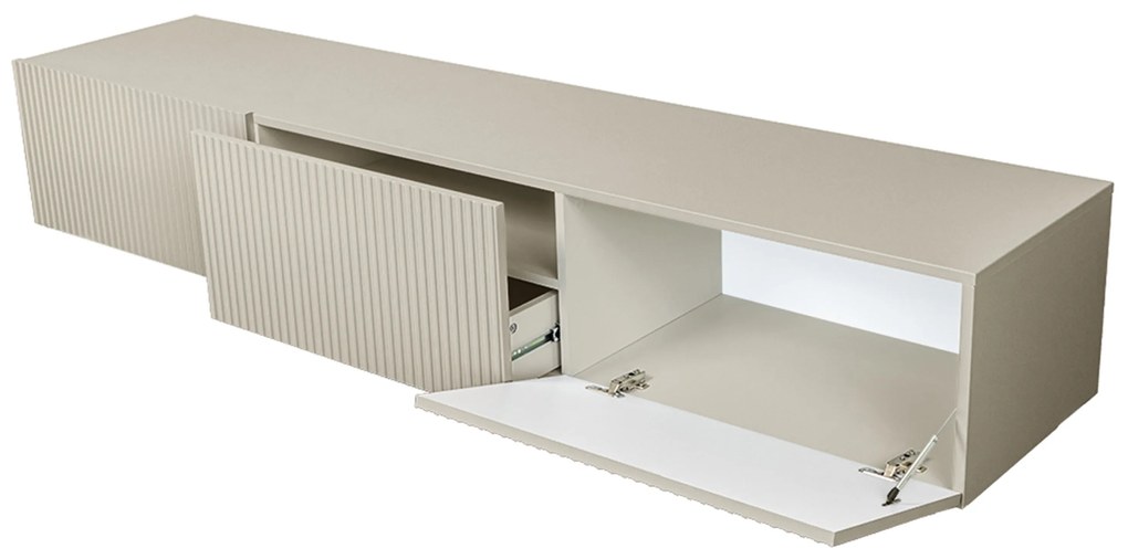 Nicole fali TV szekrény 200 cm fiókkal - matt kasmír
