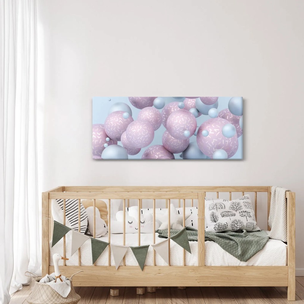Absztrakt kép - Pasztell gömbök (120x50 cm)