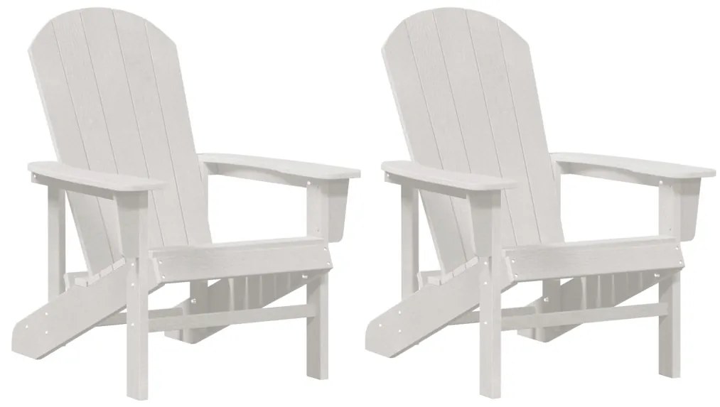 Adirondack Székek 2 db Fehér 74x82x90 cm HDPE