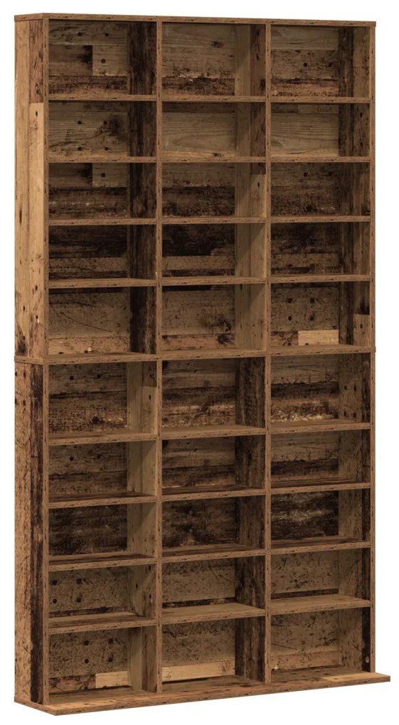 CD Szekrény - Régi Fa - 101x23x177.5 cm - Mérnöki Fa