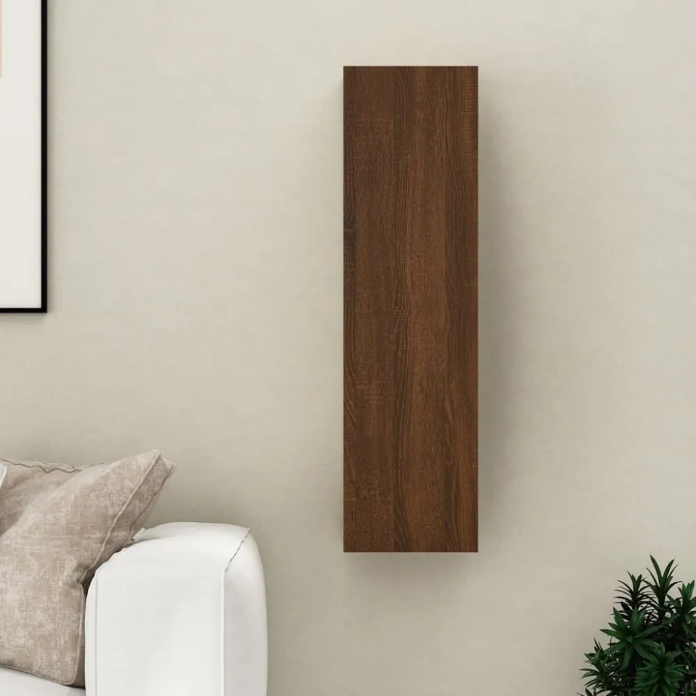 barna tölgy falra szerelhető TV-szekrény 30,5x30x110 cm