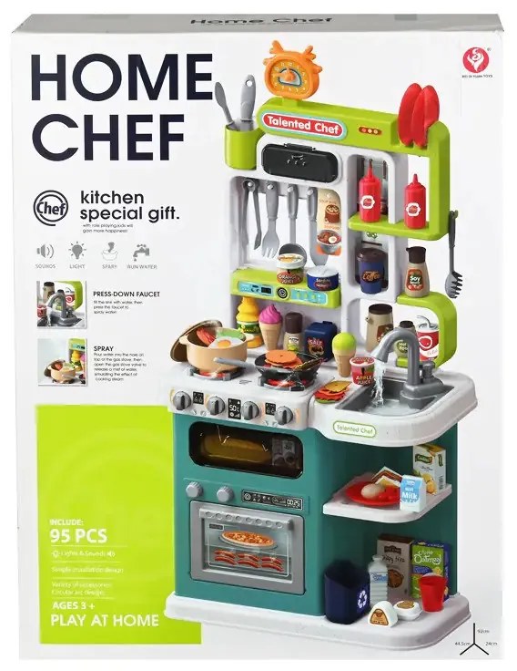 Home Chief Profi Gyerek Konyha 92 cm Valósághű Funkciókkal és Kiegészítőkkel / 95 Darabos / Gyerekkonyha