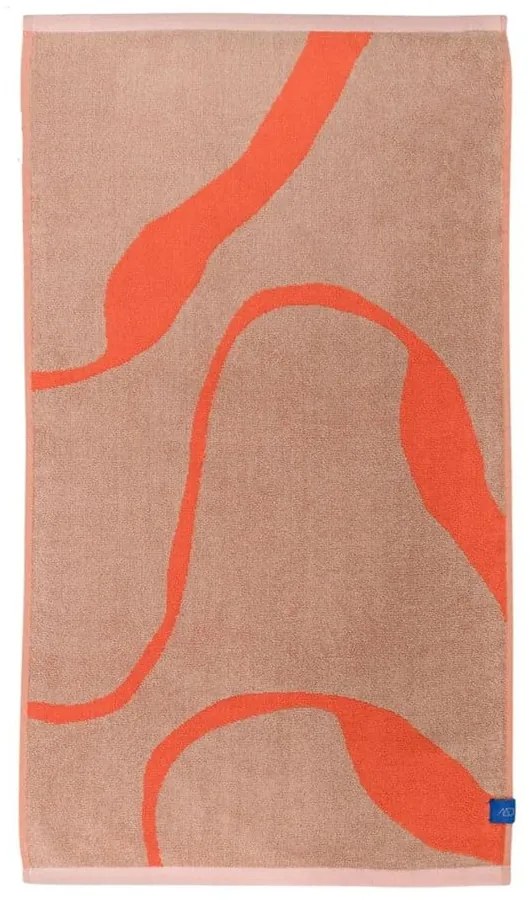 Narancssárga-világosbarna bio pamut fürdőlepedő 70x133 cm Nova Arte – Mette Ditmer Denmark