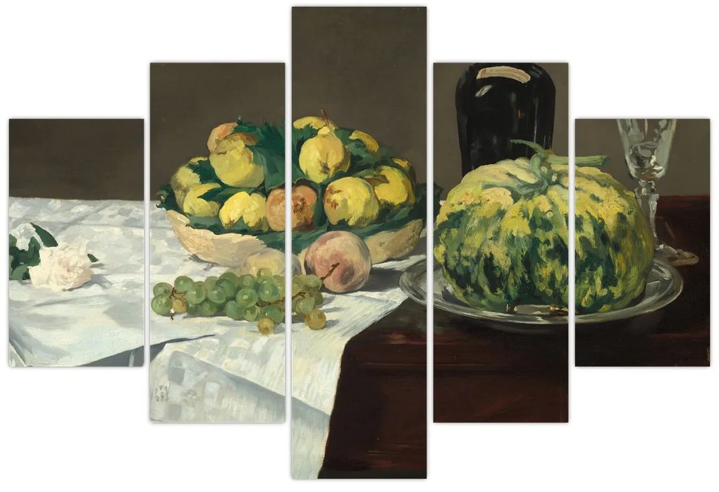 Kép - Edouard Manet, Still Life with Melon and Peaches, reprodukciók (150x105 cm)