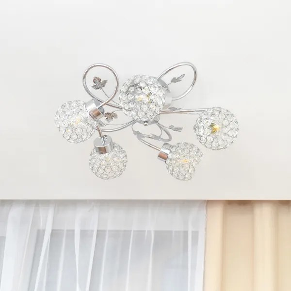 Felületre szerelhető csillár SOPHIA 5xE27/15W/230V fényezett króm/átlátszó