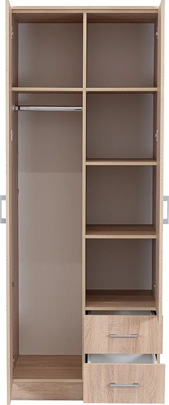 Miami gardróbszekrény 80x205 cm sonoma tölgy-sonoma tölgy