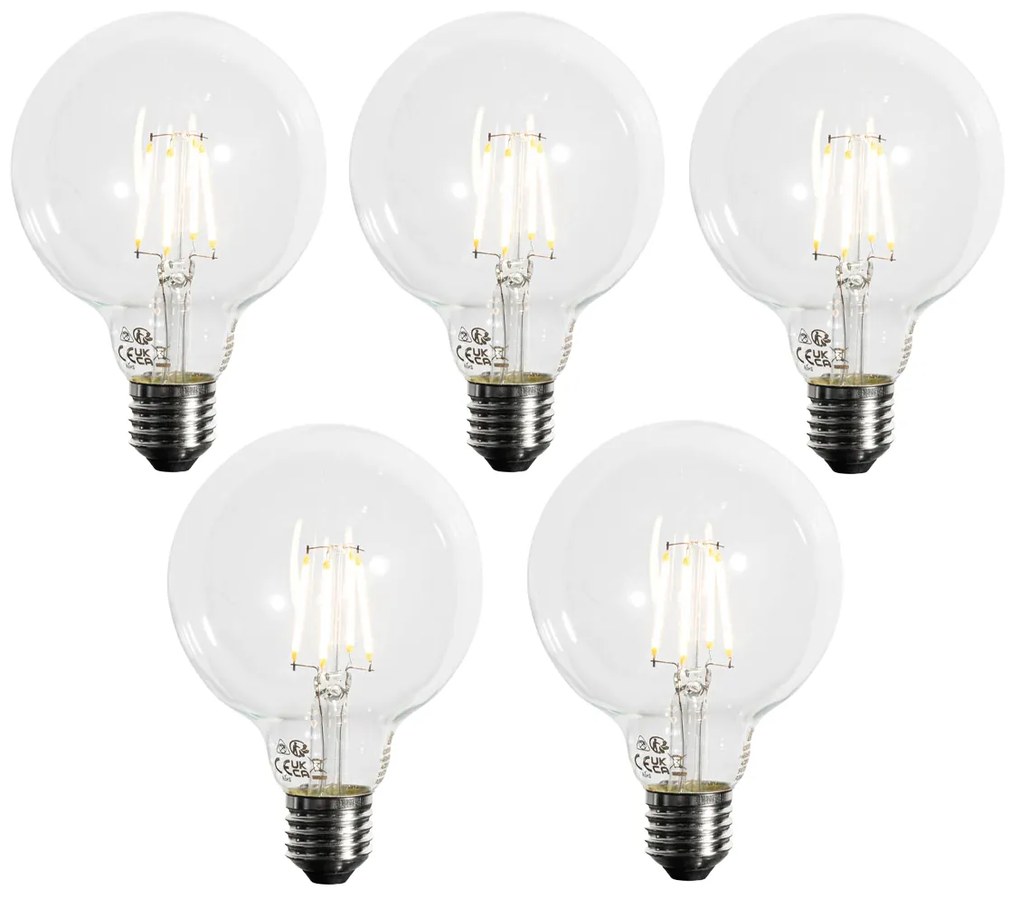 5 darabos E27 szabályozható LED izzó készlet G95 5W 450LM 3000K