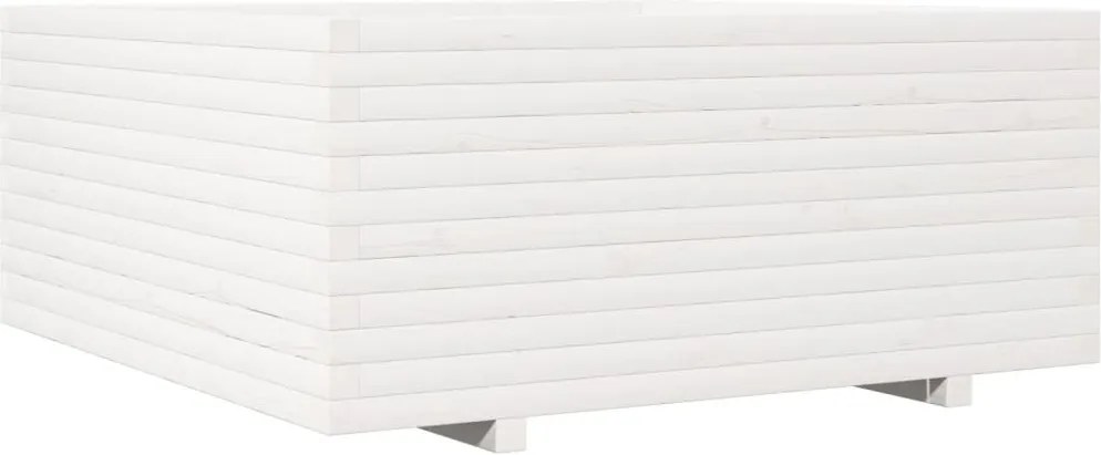 vidaXL fehér tömör fenyőfa kerti virágtartó 110 x 110 x 49,5 cm