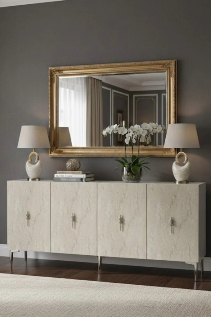 Salkım 180 - White, Travertine, Silver