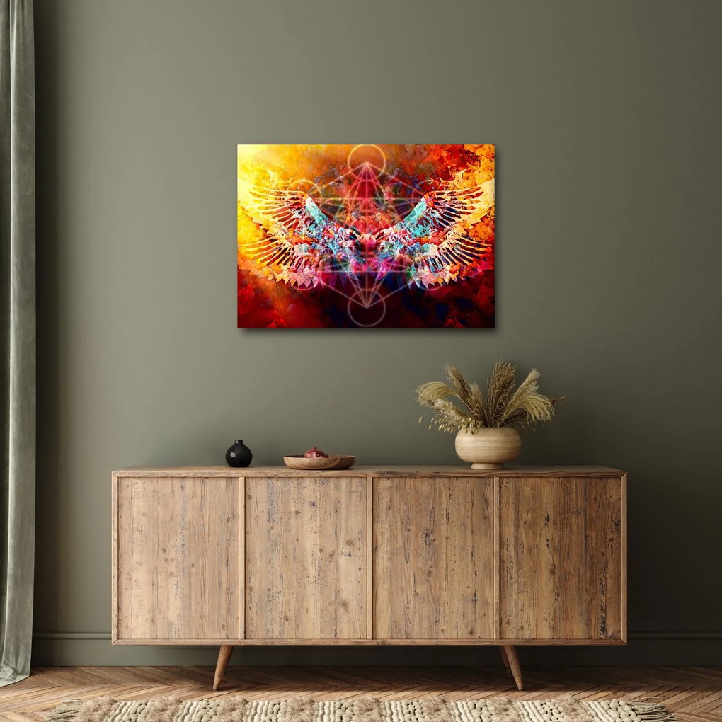 Kép - Merkaba szárnyakkal, absztrakció (70x50 cm)
