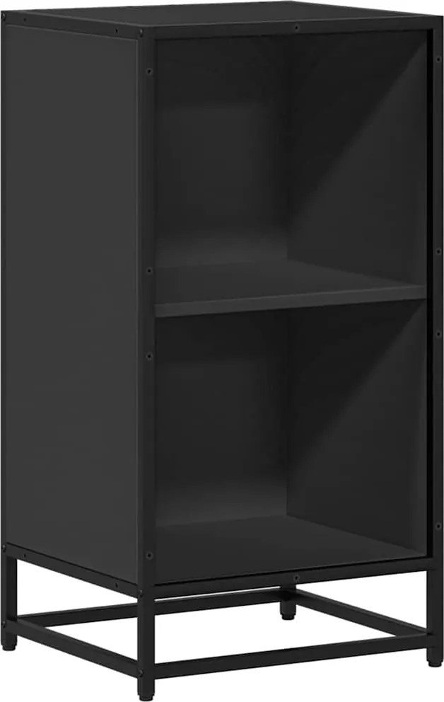 vidaXL fekete szerelt fa könyvszekrény 40x35x76 cm