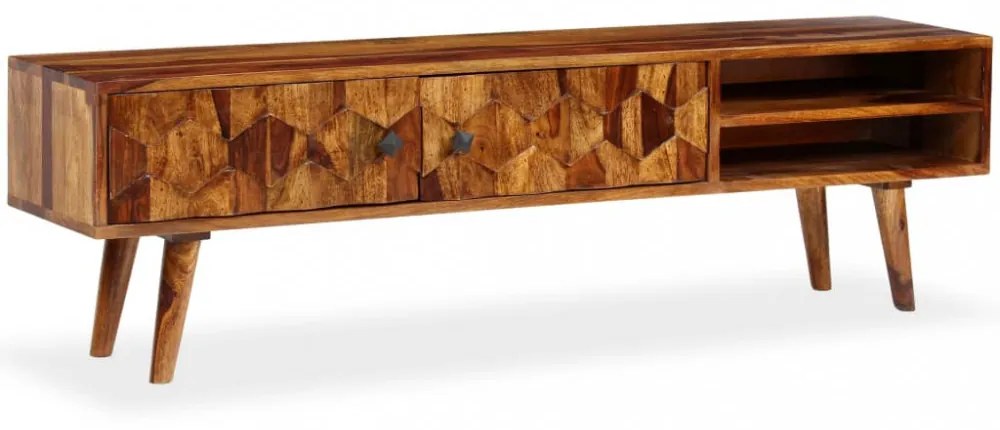 tömör akácfából TV-szekrény 140 x 30 x 40 cm