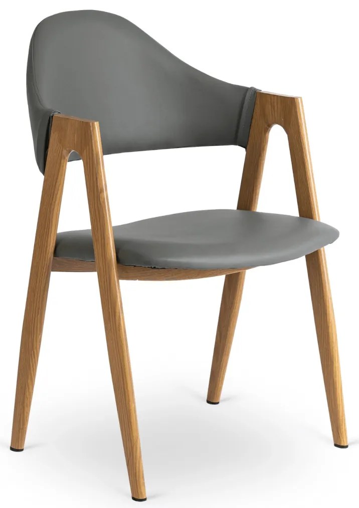 Szürke Eco-bőr Étkezőszék WILLY