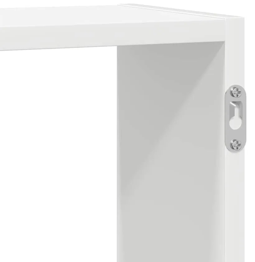 fehér szerelt fa fali kockapolc 5 rekeszes színű