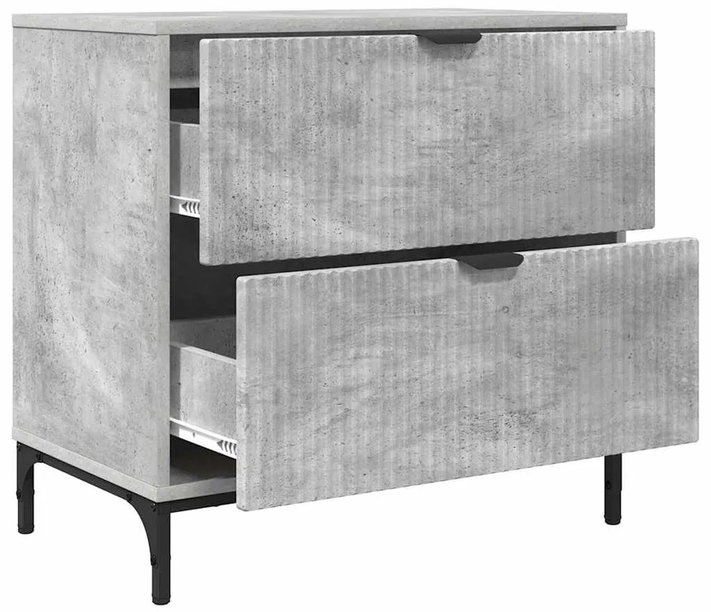Éjjeli asztal fiókkal Beton szürke 63.5 x 36 x 61 cm Faanyag