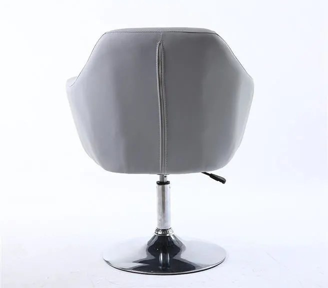 HC830 Szürke modern műbőr szék krómozott lábbal