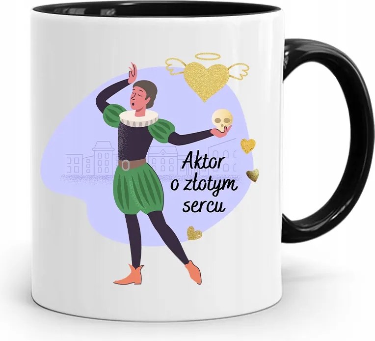 Színésznőnek Bögre Fekete Születésnapi Ajándék fényképes nyomtatással