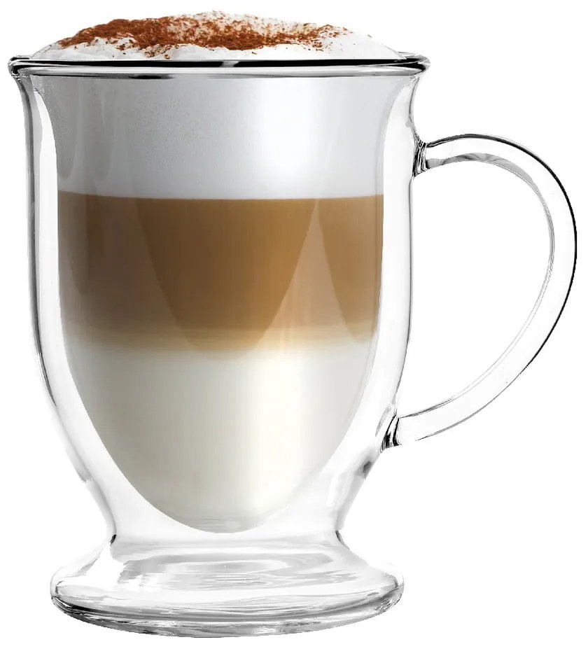 Üveg duplafalú bögre szett lattéhoz 2 db-os 250 ml Amo – Vialli Design