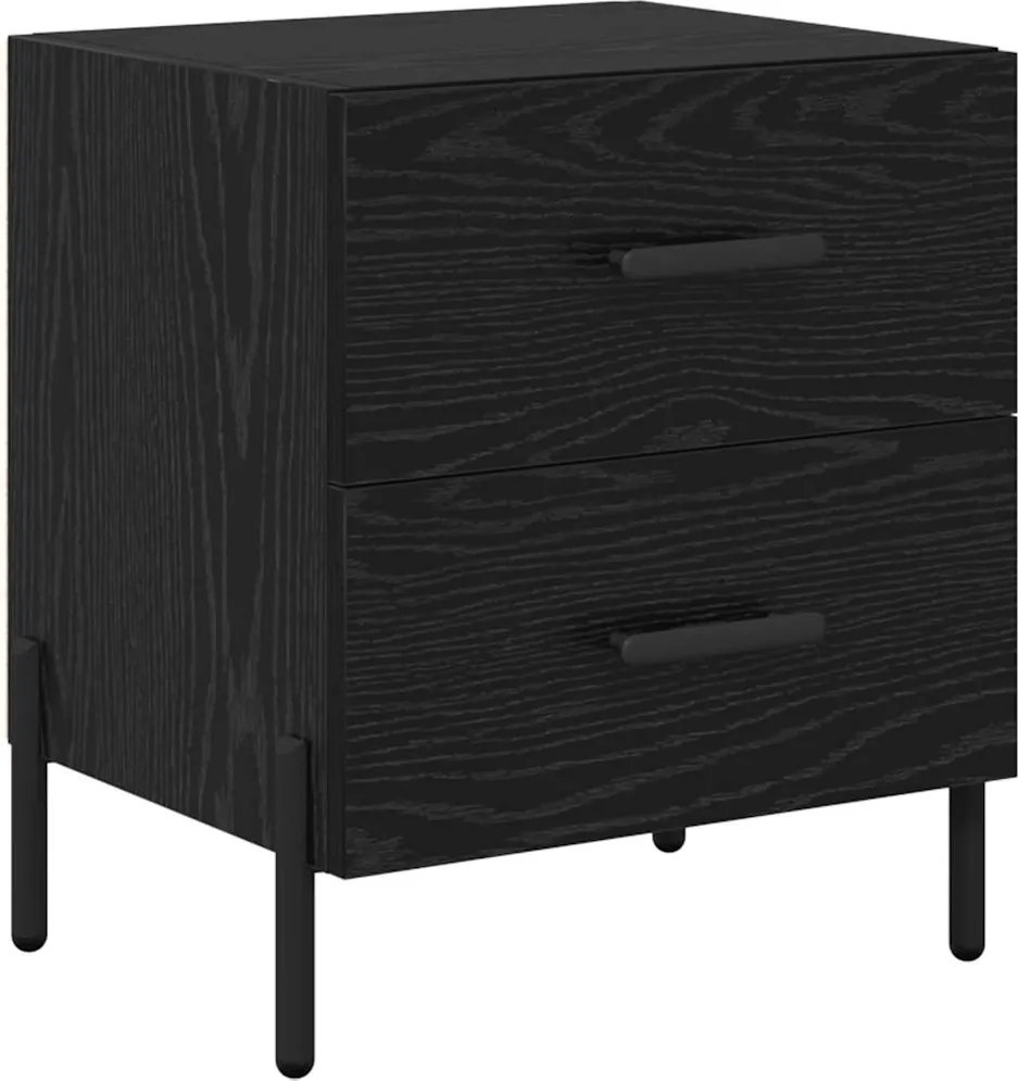 vidaXL Éjjeliszekrény fiókkal Fekete tölgy 40 x 35 x 47,5 cm Faanyag