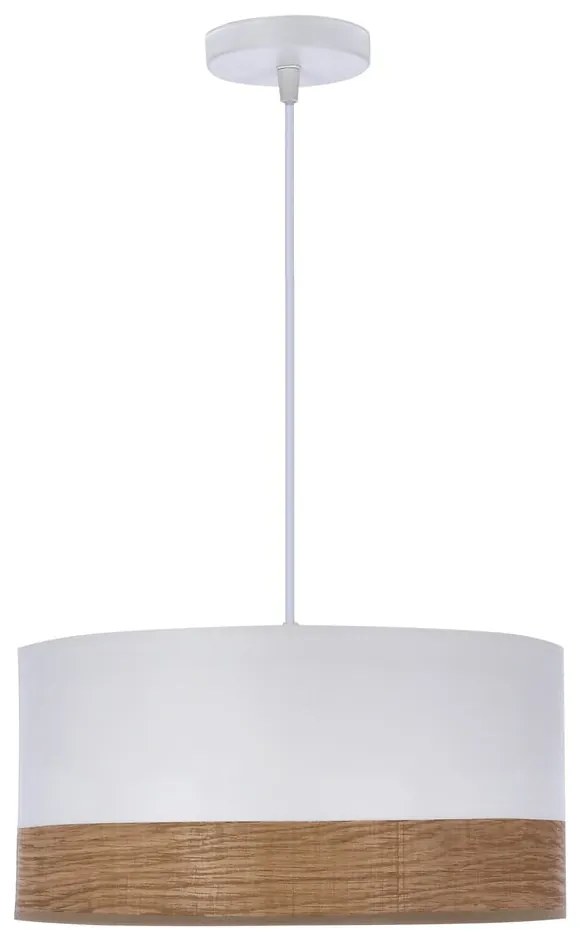 Fehér függőlámpa textil-furnér búrával ø 30 cm Bianco – Candellux Lighting