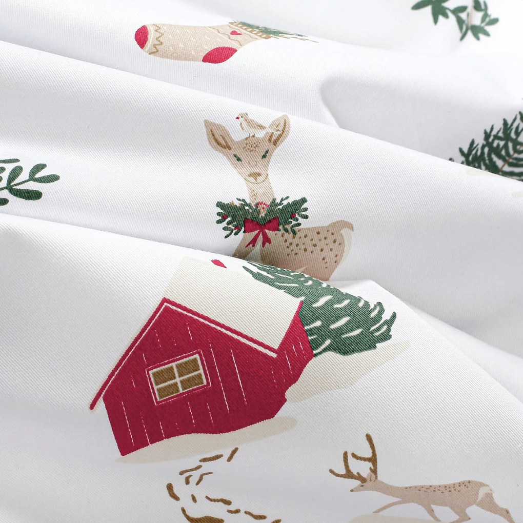 Goldea karácsonyi kör alakú terítő - extra erős 100% - os pamut - tradicionális karácsonyi Ø 130 cm