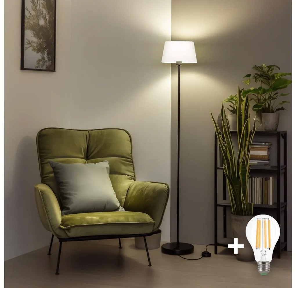 Brilagi - LED állólámpa CERIA 1x E27/40W/230V, átmérő 30 cm, fehér/fekete