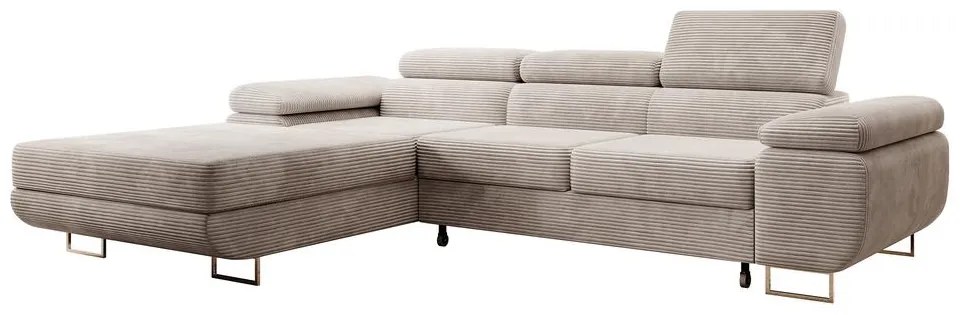 Sarokkanapé Grande (B) (bézs szürke + króm). 1100535