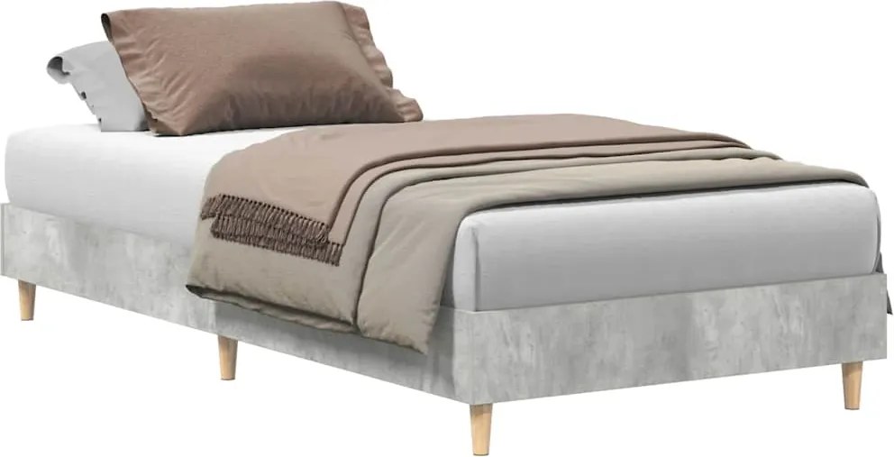 vidaXL betonszürke szerelt fa ágykeret matrac nélkül 100 x 200 cm