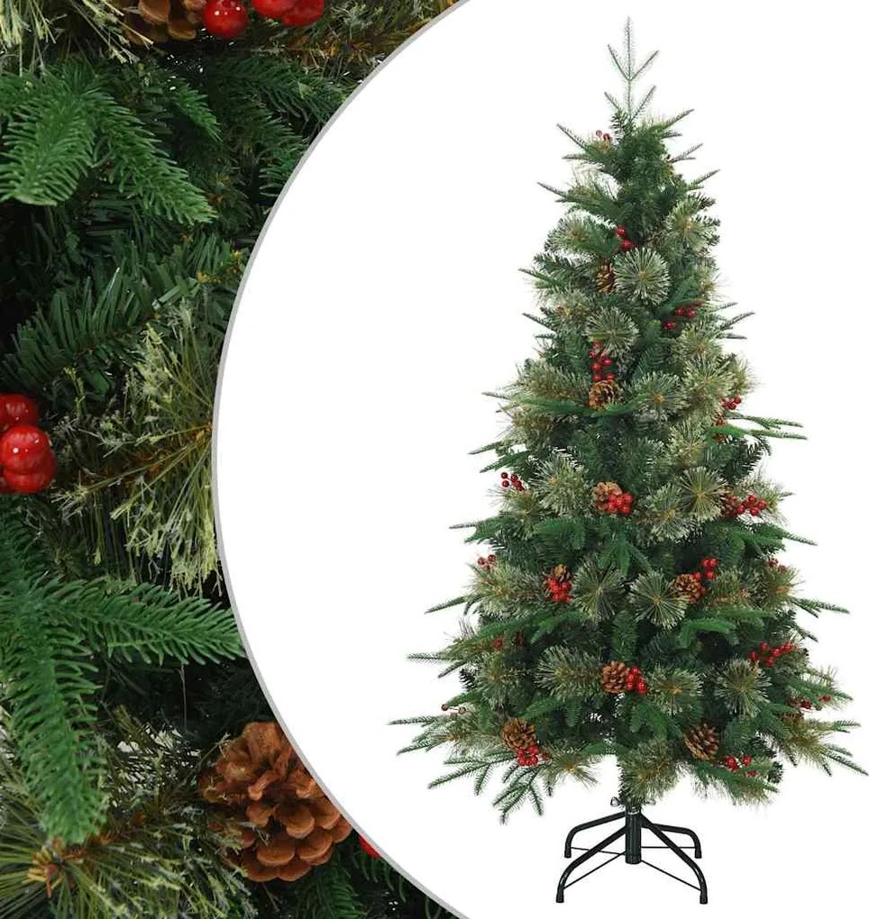 vidaXL Műanyag Hajtogatós Karácsonyfa Zöld 120 cm PVC, PE és Acél