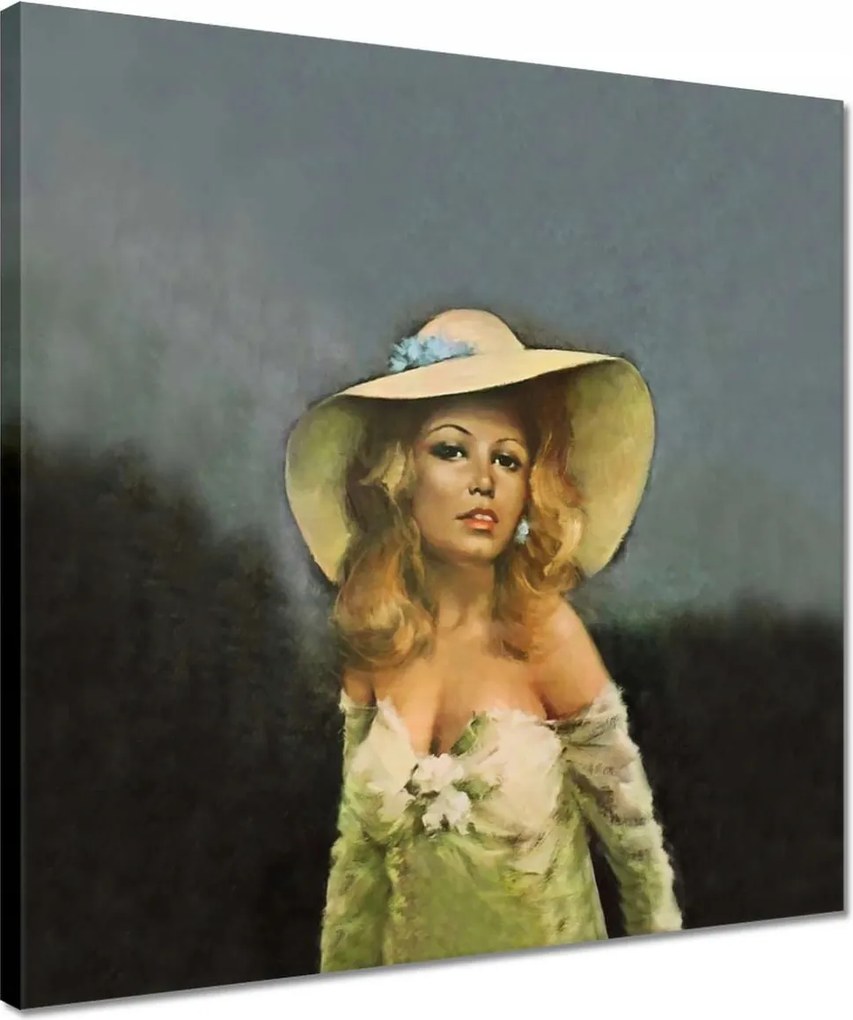 Vászonkép 40x40 Brigitte Bardot Kalap