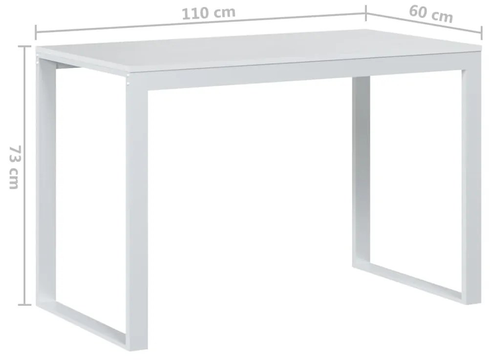 fehér forgácslap számítógépasztal 110 x 60 x 73 cm