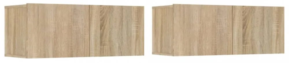2 db sonoma tölgy szerelt fa TV-szekrény 80x30x30 cm
