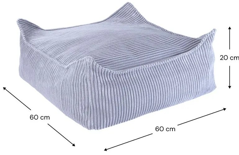 Kék kordbársony gyerek babzsákfotel Square – Wigiwama