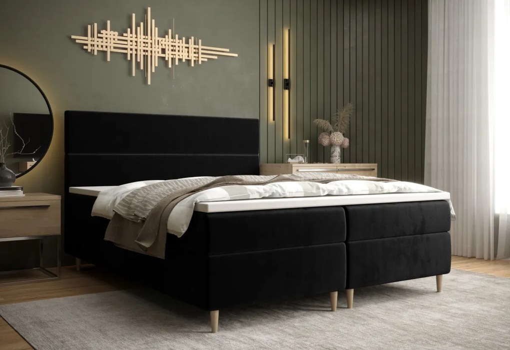 FLORE kárpitozott ágy + topper, 140x200, itaka 27