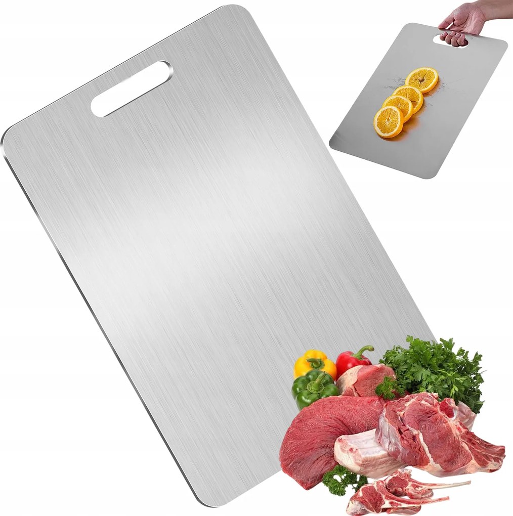 Acél Vágódeszka 36X25CM – Bpa Nélkül, Húsokhoz, Zöldségekhez És Péksüteményekhez