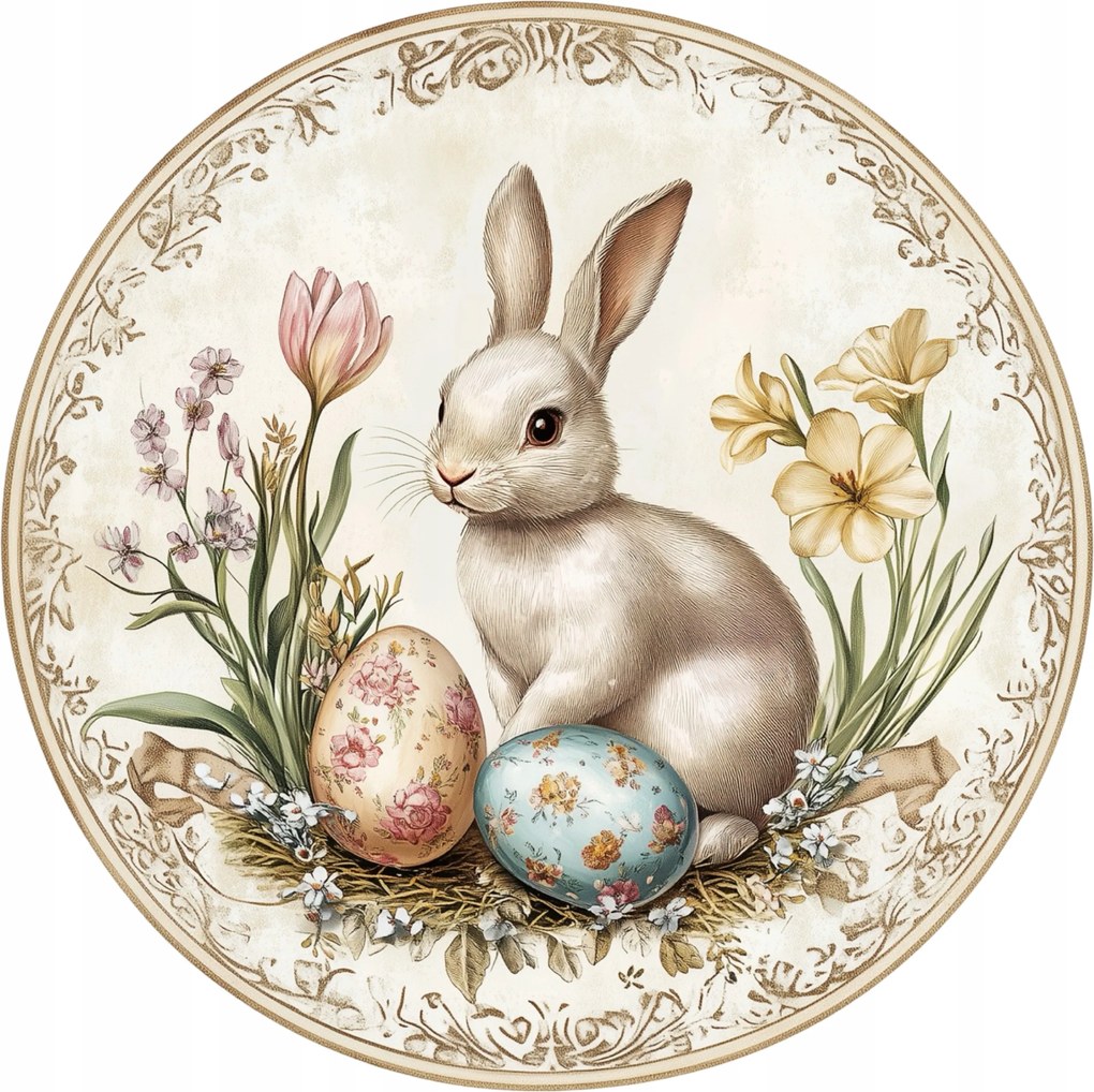 Tányéralátét x4 Húsvéti nyuszi húsvéti tojásokkal asztaldísz