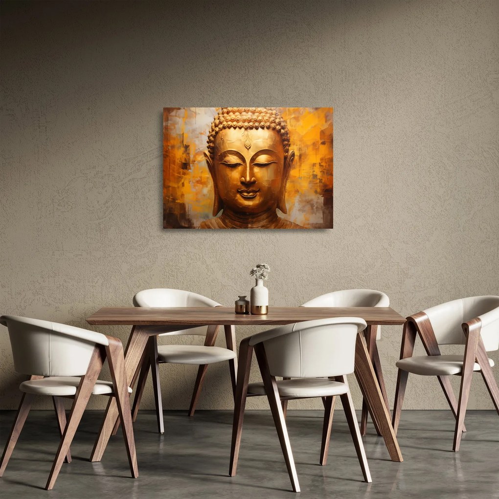 Üveg kép - Buddha, olajfestmény (70x50 cm)