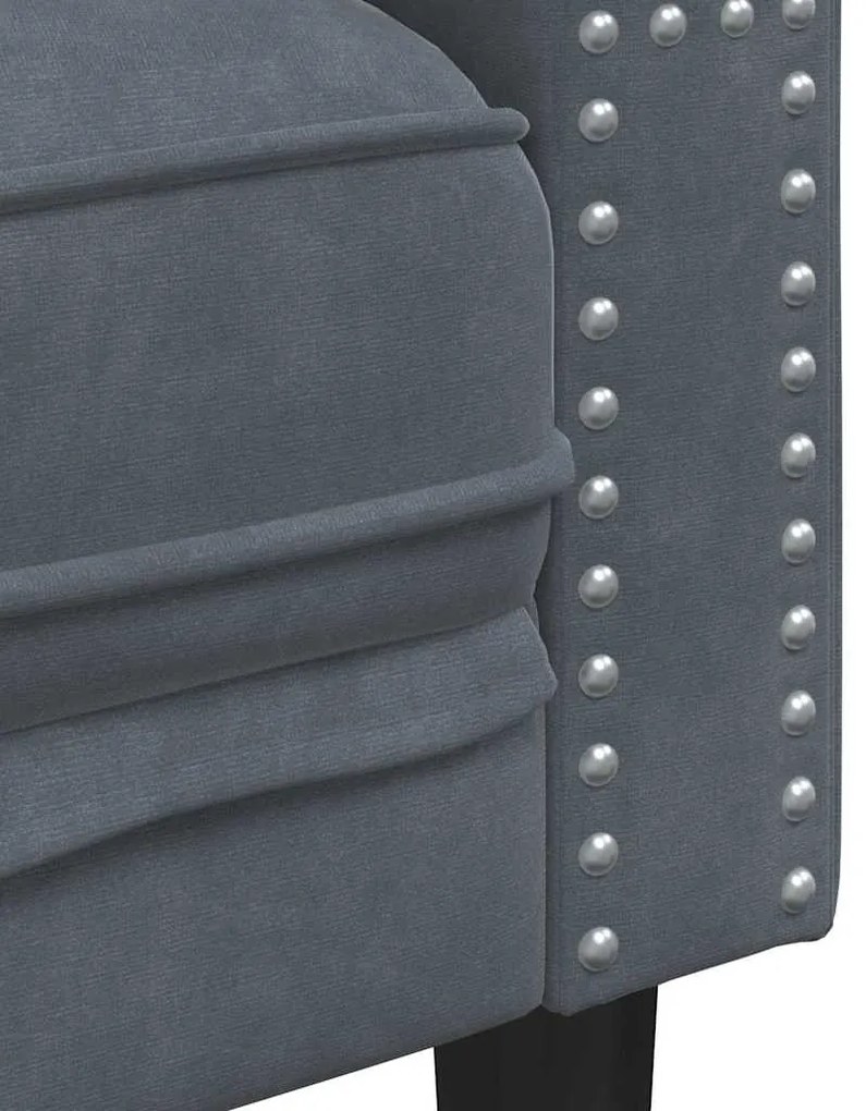 Chesterfield kanapé Sötétszürke 174 x 74.5 x 70.5 cm Bársony