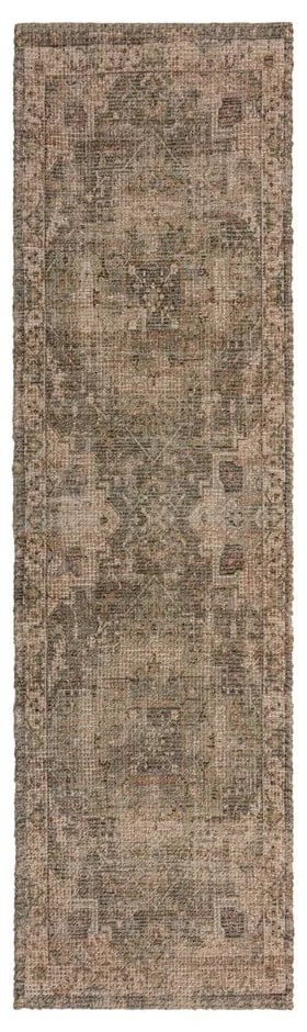 Khaki kézi szövésű jutakeverék futószőnyeg 60x230 cm Selena Jute Traditional – Flair Rugs